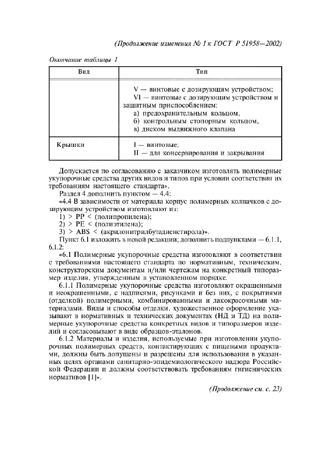 Изменение №1 к ГОСТ Р 51958-2002