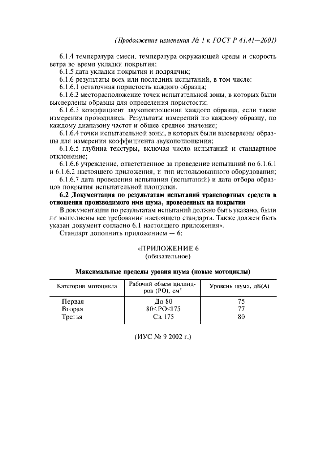 Изменение №1 к ГОСТ Р 41.41-2001