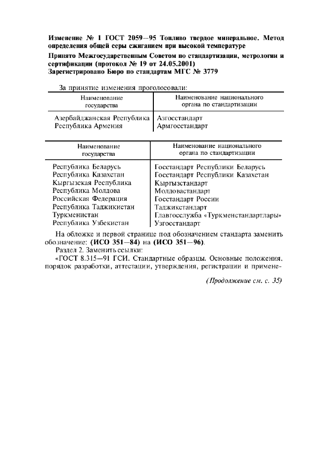 Изменение №1 к ГОСТ 2059-95
