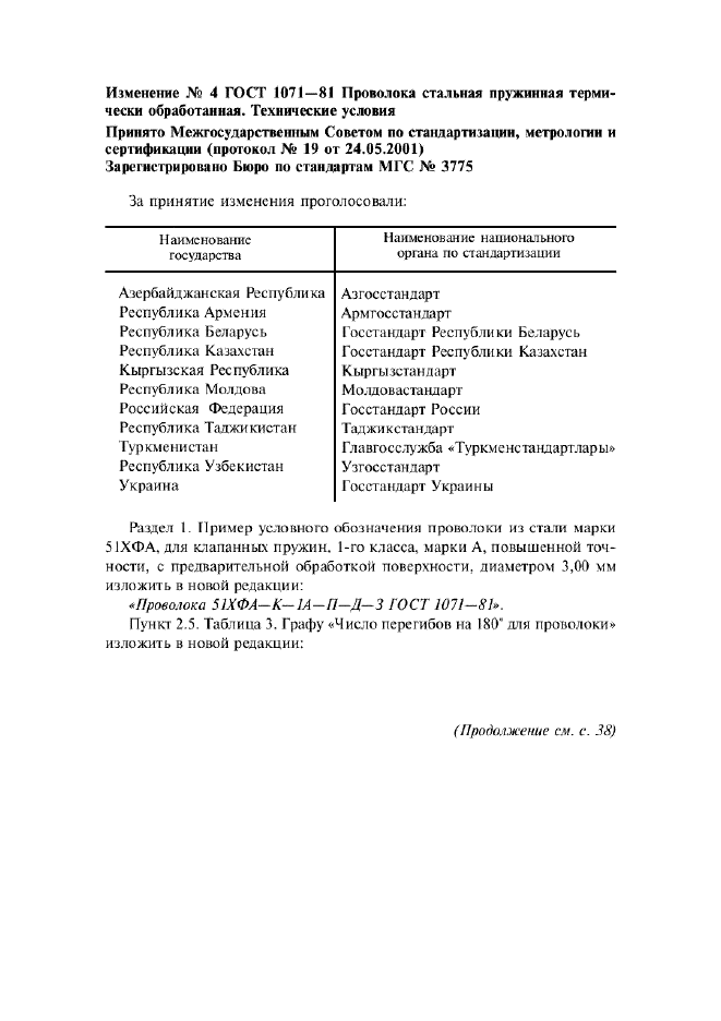 Изменение №4 к ГОСТ 1071-81